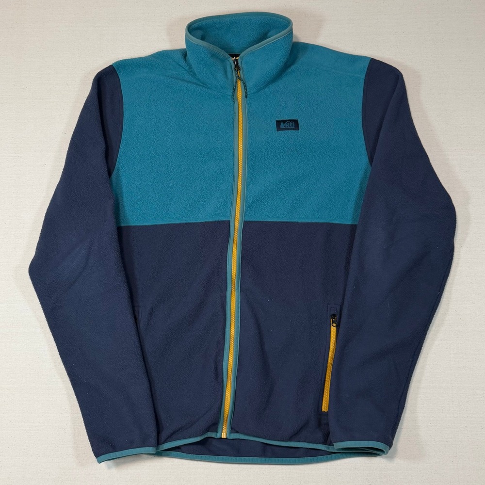 REI Co-op Groundbreaker Fleece Jacket Mens Medium Tall Blue Full Zip 216851